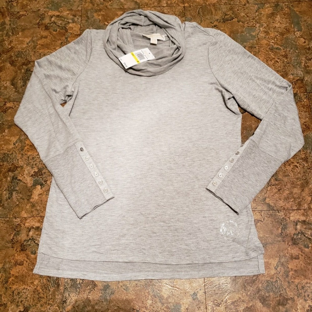 Michael Kors Silver Logo Long Sleeve Shirt